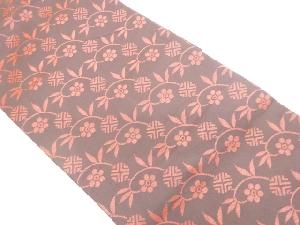 草花・丸文模様織出し名古屋帯